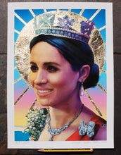 Load image into Gallery viewer, Queen Meghan, Gold-Leaf - A4