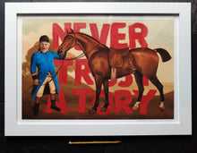 Load image into Gallery viewer, Horses - Portrait of Nadhim Zahawi. Framed A3 1/1 Print with Hand Painted Type.
