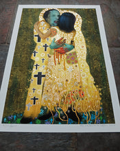 Load image into Gallery viewer, The Golden Kiss - Gold Leaf on Printed Paper - A3