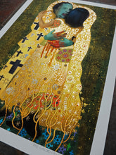 Load image into Gallery viewer, The Golden Kiss - Gold Leaf on Printed Paper - A3