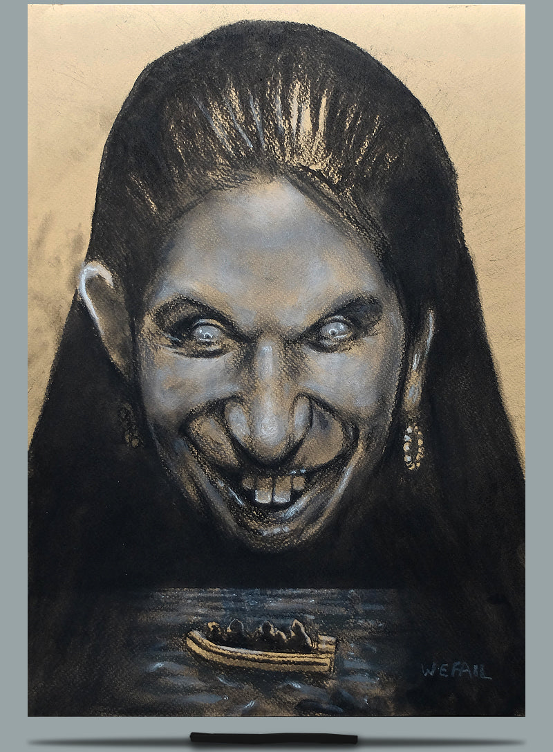 Threat - Portrait of Braverman. Charcoal/Pastel on Paper - A3