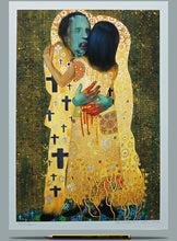 Load image into Gallery viewer, The Golden Kiss - Gold Leaf on Printed Paper - A3