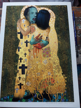 Load image into Gallery viewer, The Golden Kiss - Gold Leaf on Printed Paper - A3