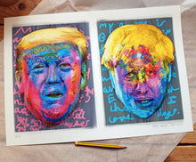 Load image into Gallery viewer, Portraits of Donald Trump and Boris Johnson