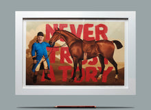 Load image into Gallery viewer, Horses - Portrait of Nadhim Zahawi. Framed A3 1/1 Print with Hand Painted Type.
