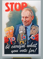 Painting of Putin, Farage, Trump and Le Pen.