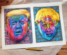 Load image into Gallery viewer, Portraits of Donald Trump and Boris Johnson
