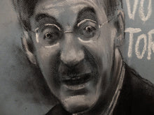 Load image into Gallery viewer, Don&#39;t Vote Tory. Portrait of Mogg. Conté crayon on Paper
