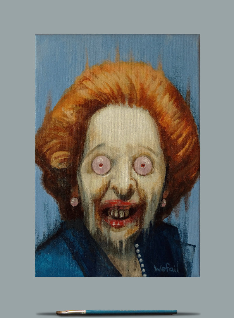 Mona Lisa, Portrait of Thatcher. Acrylic on Canvas