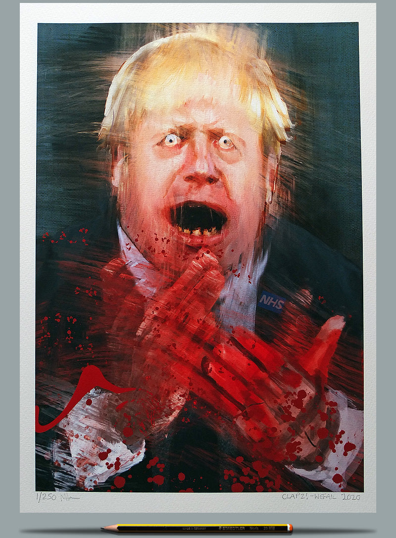 Boris clapping painting