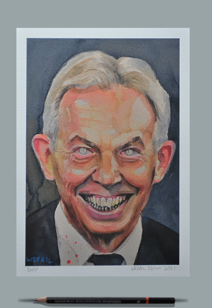 Portrait of Tony Blair. Wefail Painting