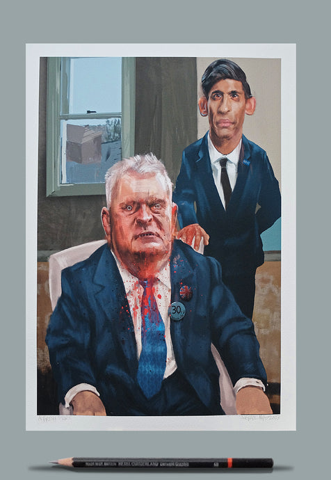 Double Portrait of Rishi Sunak and Lee Anderson.